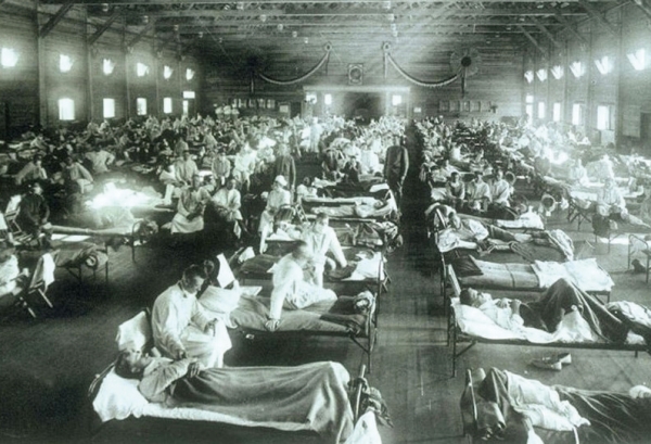 1918년 스페인독감 대 유행으로 사망한 미국인은 공식적인 집계로 67만5500명에 달한다.