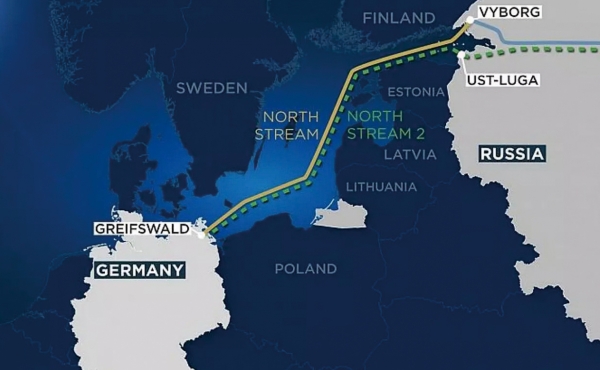 러시아에서 독일로 공급되는 NORTH STREAM 가스관. 에너지를 러시아에 의존하는 독일의 한계가 보인다.