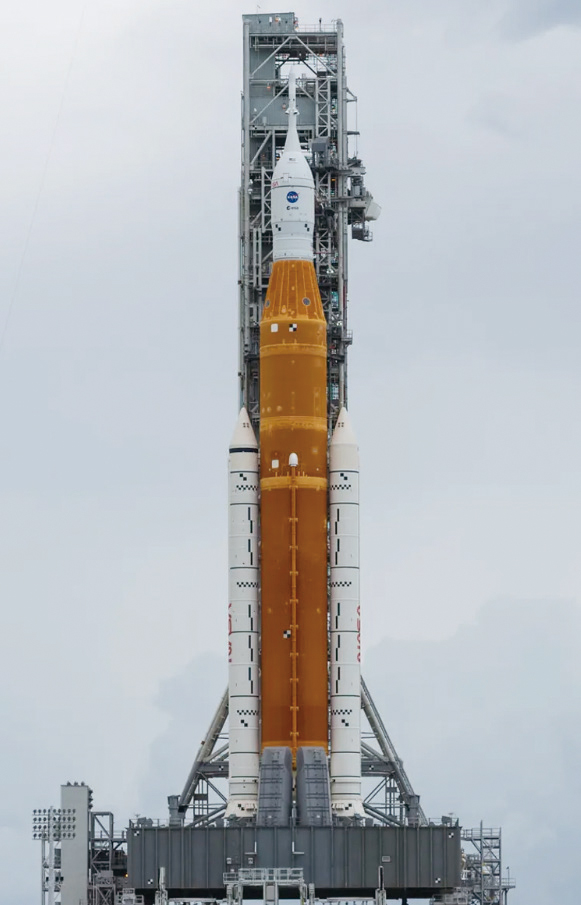 아르테미스에 사용되는 우주 발사체 SLS(Space Launch Systen). /NASA
